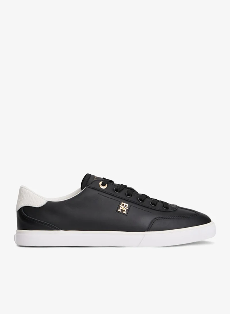 Leather Monogram Lace-Up Trainers